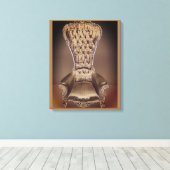 Beige Throne Canvas Afdruk (Insitu (Houten vloer))