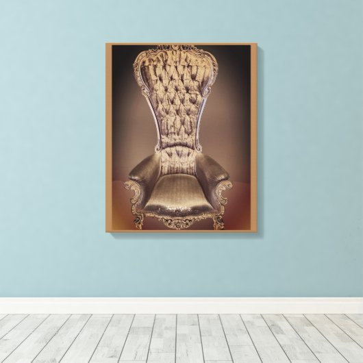 Beige Throne Canvas Afdruk (Insitu (Houten vloer))