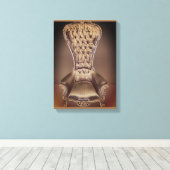 Beige Throne Canvas Afdruk (Insitu (Houten vloer))