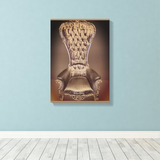 Beige Throne Canvas Afdruk (Insitu (Houten vloer))