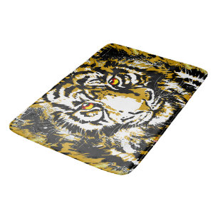 Beige Tiger Bath Mat - Tiger Artwork - Wilde diere