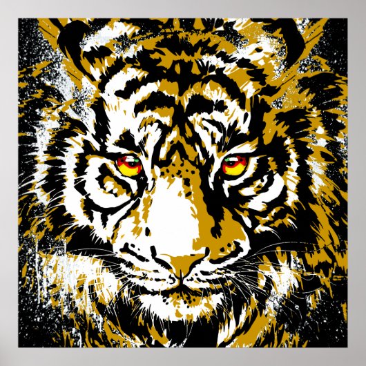Beige Tiger Head - Tiger Poster Square (Voorkant)