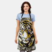 Beige Tiger Schort - Beige Tiger Head Drawing (Gedragen)