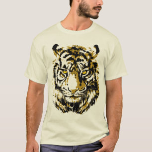 Beige Tiger Yellow   Kleurrijke tijger T-shirt