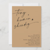 Beige Tiny Human Shindig Minimalistisch Baby showe Kaart (Voorkant)