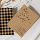 Beige Tiny Human Shindig Minimalistisch Baby showe Kaart