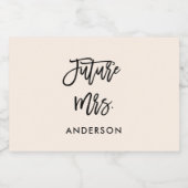 Beige Toekomst Mw. Mini Mousserende Wijn Etiketten (Enkel label)