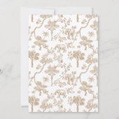 Beige Toile Baby Shower Predictions Advice Card Kaart (Achterkant)