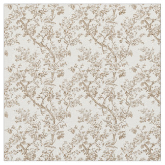 Beige Toile met Rozen en gebogen takken Stof