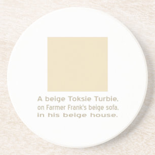 Beige Toksie Turbie op Biege Zandsteen Onderzetter