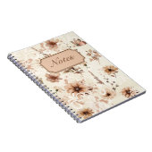 Beige-toned floral ornament ontwerp notitieboek (Rechterzijde)