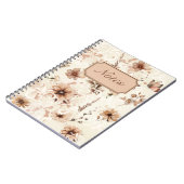 Beige-toned floral ornament ontwerp notitieboek (Linkerzijde)