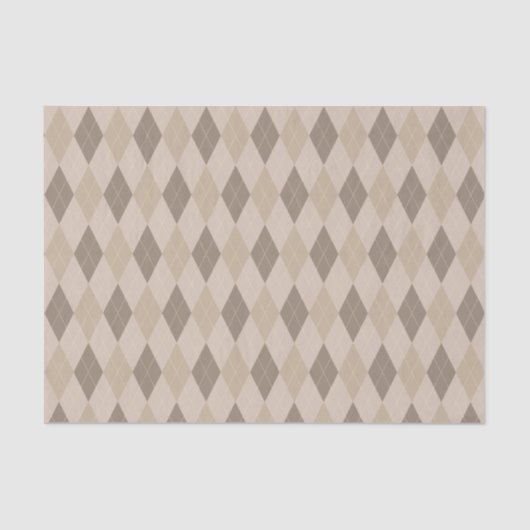 Beige Tones Argyle Patroonpapier Tissuepapier (Voorkant)
