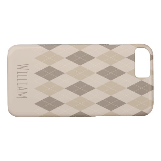 Beige Tones Argyle Pattern iPhone 7/8 Hoesje (Achterkant (Horizontaal))