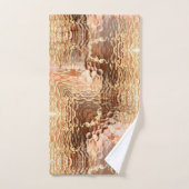 Beige tot bruin, gehammerd gebogen glas, herhaald bad handdoek (Handdoek)