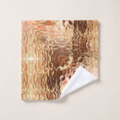 Beige tot bruin, gehammerd gebogen glas, herhaald bad handdoek (Wasdoekje)