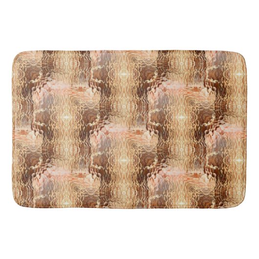 Beige tot bruin, gehammerd gebogen glas, herhaald badmat (Voorkant)