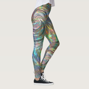 beige tot lila blauwe parelkleurige of metalen dra leggings