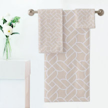 Beige Touwpatroon Handdoek