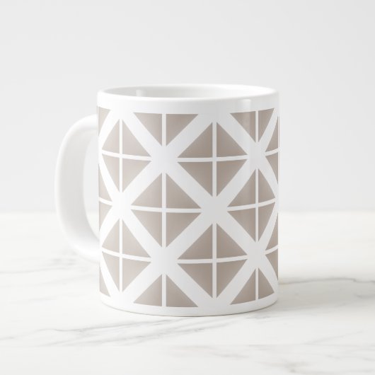 Beige Trendy Triangle Pattern Grote Koffiekop (Links)