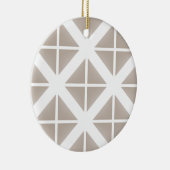 Beige Trendy Triangle Pattern Keramisch Ornament (Rechts)