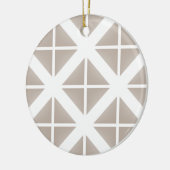 Beige Trendy Triangle Pattern Keramisch Ornament (Links)
