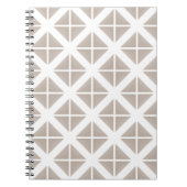 Beige Trendy Triangle Pattern Notitieboek (Voorkant)