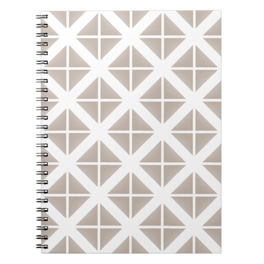 Beige Trendy Triangle Pattern Notitieboek (Voorkant)