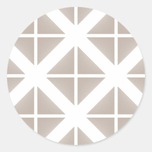 Beige Trendy Triangle Pattern Ronde Sticker
