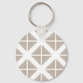 Beige Trendy Triangle Pattern Sleutelhanger (Voorkant)