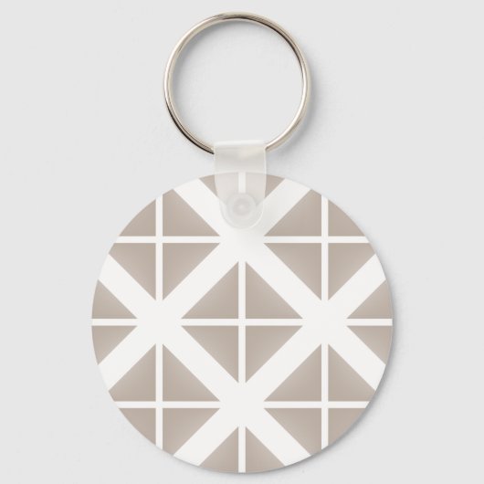 Beige Trendy Triangle Pattern Sleutelhanger (Voorkant)