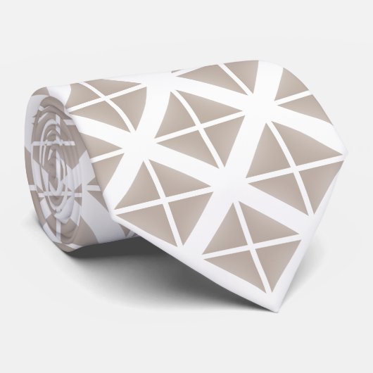 Beige Trendy Triangle Pattern Stropdas (Opgerold)