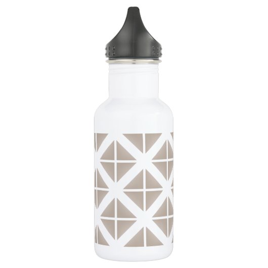 Beige Trendy Triangle Pattern Waterfles (Links)