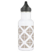 Beige Trendy Triangle Pattern Waterfles (Rechts)