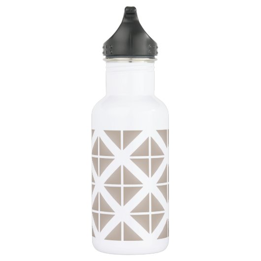 Beige Trendy Triangle Pattern Waterfles (Rechts)