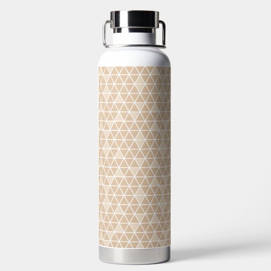 Beige Triangles Pattern Water Bottle Waterfles (Achterkant)