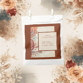 beige tribal bruiloft motief bedankzakje