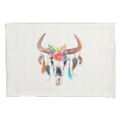 Beige tribal en Bull schedel patroon Kussensloop (Voorkant)