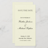 Beige Trouw Minimalistische Professional Save The Date (Voorkant / Achterkant)