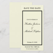 Beige Trouw Minimalistische Professioneel Eenvoudi Save The Date (Voorkant / Achterkant)