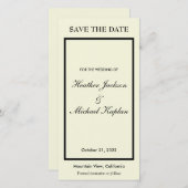 Beige Trouw Minimalistische Vlakke Achtergrond Save The Date (Voorkant / Achterkant)