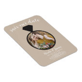 Beige trouwring foto Save the Date Magneet (Rechterzijde)