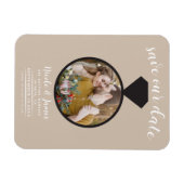 Beige trouwring foto Save the Date Magneet (Horizontaal)