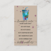 Beige Tumbler Care logo met textuur Visitekaartje (Voorkant)