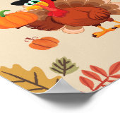 Beige Turkije Happy Thanksgiving Poster (Hoek)