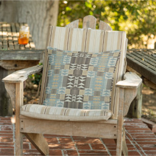 Beige Turquoise Blauw Groen Taupe Bruin Tribale Ku Buitenkussen