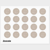 Beige Twinkle Twinkle Little Star Baby Shower Ronde Sticker (Vel)