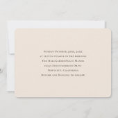 Beige Typografie Crest Monogram Bruiloft Kaart (Achterkant)