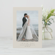 Beige Ultra Minimal Single Photo Wedding