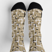 Beige Unique Black en White Pattern Sokken (Top)